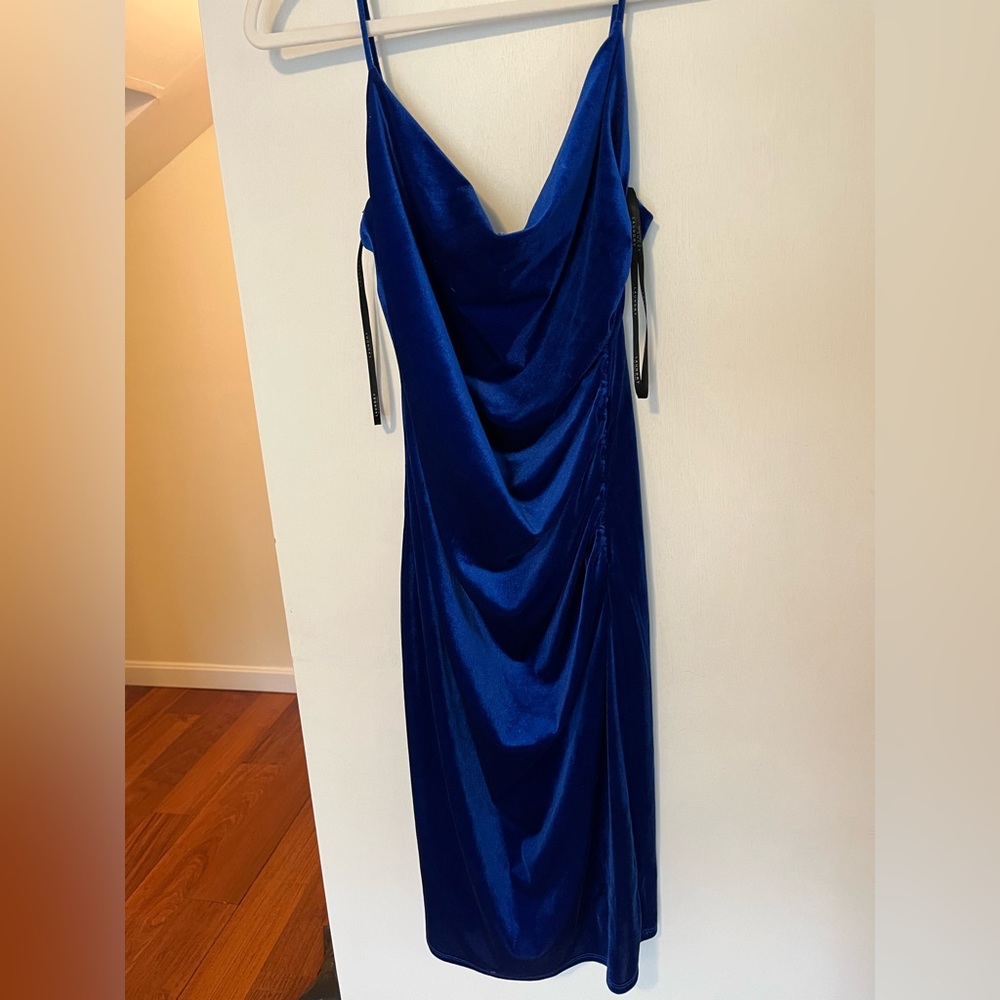 LAUNDRY blue velvet evening dress, NYE